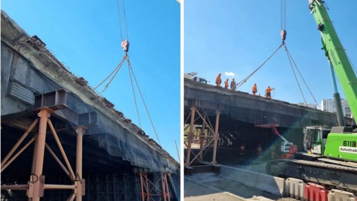 Розпочато монтаж нового шляхопроводу біля станції метро «Чернігівська»: коли відновлять рух